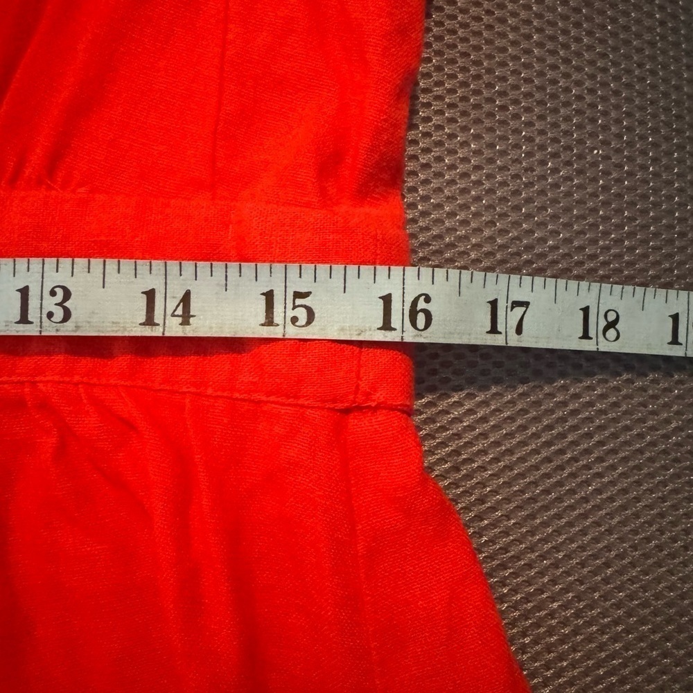 For Cynthia Linen/Viscose Blend Size Medium Red Maxi Dress - Picture 9 of 9